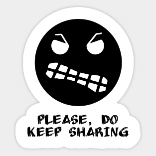 Poker Face Sharing (Black) Sticker